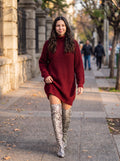 Nora Sweater Vestido Vino