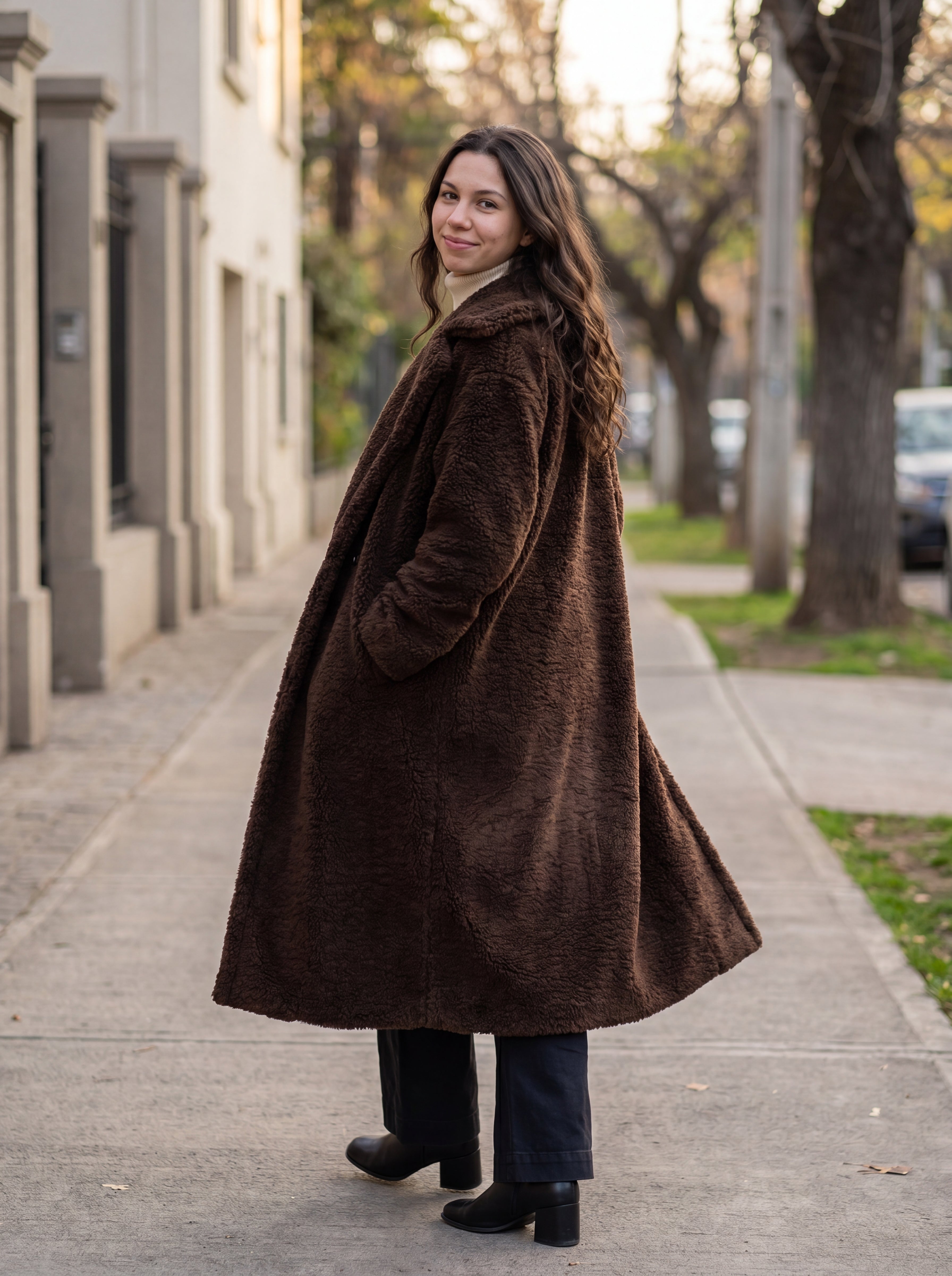 Alma Teddy Coat Chocolate