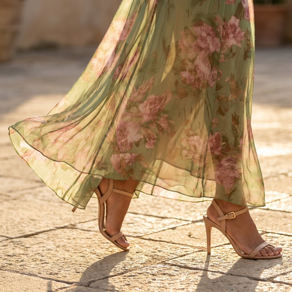 AURORA | Elegante Vestido Largo Floral  que Favorece la Silueta
